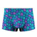 Teal Pink Mermaid Scales Pattern Print Men's Boxer Briefs