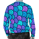 Teal Pink Mermaid Scales Pattern Print Men's Crewneck Sweatshirt GearFrost