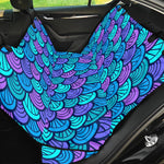 Teal Pink Mermaid Scales Pattern Print Pet Car Back Seat Cover