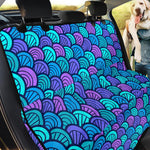 Teal Pink Mermaid Scales Pattern Print Pet Car Back Seat Cover