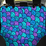 Teal Pink Mermaid Scales Pattern Print Pet Car Back Seat Cover
