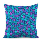 Teal Pink Mermaid Scales Pattern Print Pillow Cover