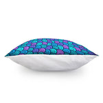 Teal Pink Mermaid Scales Pattern Print Pillow Cover