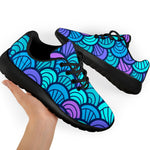 Teal Pink Mermaid Scales Pattern Print Sport Shoes GearFrost