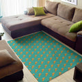 Teal Pizza Pattern Print Floor Mat