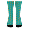 Teal Pizza Pattern Print Crew Socks