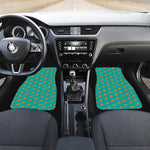 Teal Pizza Pattern Print Front Car Floor Mats