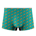 Teal Pizza Pattern Print Men's Boxer Briefs