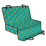 Teal Pizza Pattern Print Pet Car Back Seat Cover