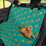 Teal Pizza Pattern Print Pet Car Back Seat Cover