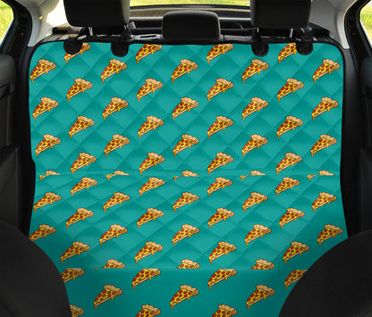 Teal Pizza Pattern Print Pet Car Back Seat Cover