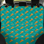 Teal Pizza Pattern Print Pet Car Back Seat Cover