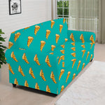Teal Pizza Pattern Print Sofa Cover