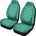 Teal Pizza Pattern Print Universal Fit Car Seat Covers