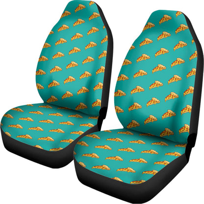 Teal Pizza Pattern Print Universal Fit Car Seat Covers