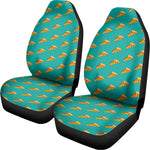 Teal Pizza Pattern Print Universal Fit Car Seat Covers