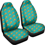 Teal Pizza Pattern Print Universal Fit Car Seat Covers