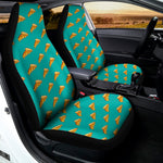 Teal Pizza Pattern Print Universal Fit Car Seat Covers