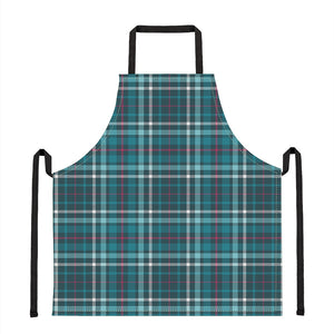 Teal Plaid Pattern Print Apron