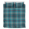 Teal Plaid Pattern Print Duvet Cover Bedding Set