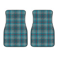 Teal Plaid Pattern Print Front Car Floor Mats