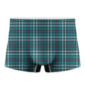Teal Plaid Pattern Print Men's Boxer Briefs