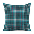 Teal Plaid Pattern Print Pillow Cover