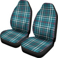 Teal Plaid Pattern Print Universal Fit Car Seat Covers