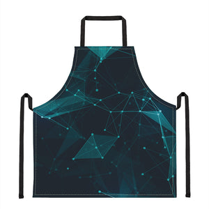 Teal Polygonal Dot Geometric Print Apron