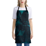 Teal Polygonal Dot Geometric Print Apron