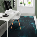 Teal Polygonal Dot Geometric Print Area Rug
