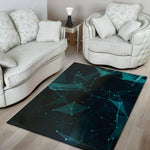 Teal Polygonal Dot Geometric Print Area Rug