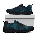 Teal Polygonal Dot Geometric Print Black Running Shoes