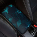 Teal Polygonal Dot Geometric Print Car Center Console Cover