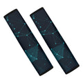 Teal Polygonal Dot Geometric Print Car Seat Belt Covers