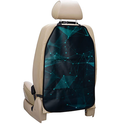 Teal Polygonal Dot Geometric Print Car Seat Organizers