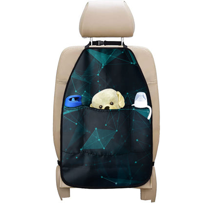 Teal Polygonal Dot Geometric Print Car Seat Organizers