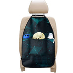 Teal Polygonal Dot Geometric Print Car Seat Organizers