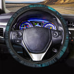 Teal Polygonal Dot Geometric Print Car Steering Wheel Cover