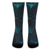 Teal Polygonal Dot Geometric Print Crew Socks