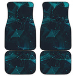 Teal Polygonal Dot Geometric Print Front and Back Car Floor Mats