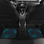 Teal Polygonal Dot Geometric Print Front and Back Car Floor Mats