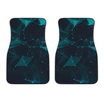 Teal Polygonal Dot Geometric Print Front Car Floor Mats