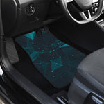 Teal Polygonal Dot Geometric Print Front Car Floor Mats