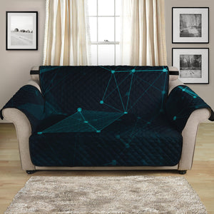 Teal Polygonal Dot Geometric Print Loveseat Protector