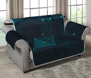 Teal Polygonal Dot Geometric Print Loveseat Protector