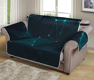 Teal Polygonal Dot Geometric Print Loveseat Protector