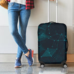 Teal Polygonal Dot Geometric Print Luggage Cover