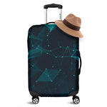 Teal Polygonal Dot Geometric Print Luggage Cover