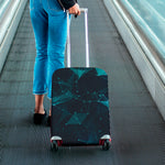 Teal Polygonal Dot Geometric Print Luggage Cover